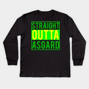 Straight outta Asgard Kids Long Sleeve T-Shirt